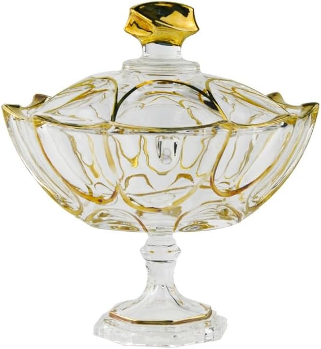 Crystal Glass Fruit Plate With Feet Bucket Household Transparent Snack Living Room Ornaments