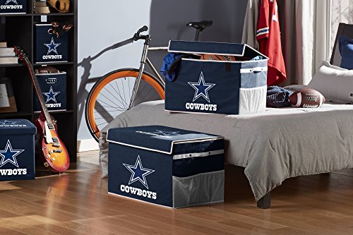Franklin Sports NFL Dallas Cowboys Folding Storage Footlocker Bins - Official NFL Team Storage Organizers - Collapsible Containers - Large - Thumbnail 2