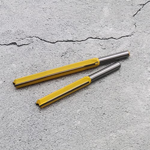 Sing F Ltd BO|049,BO-EMM049 2Pcs 1/4'' Shank Extra Long Straight Router Bits Double Flute Straight Grooving Bits Trimming Cutter Woodworking Milling Tools thumb #6