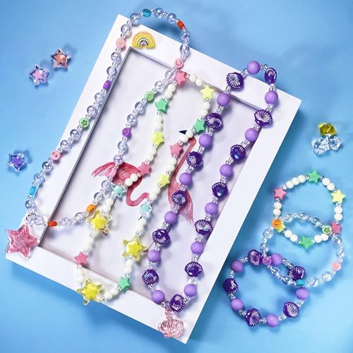 image for SIELEVIN Kids Jewelry for Little Girls Necklace Bracelet with Unicorn 
