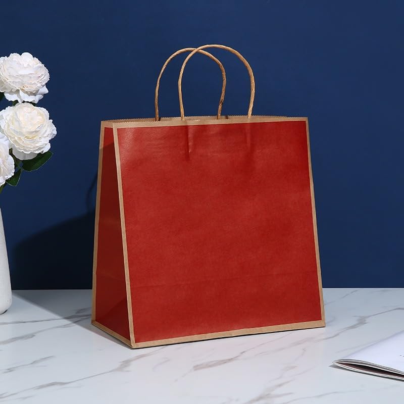 SATYAM KRAFT 6 Pcs Paper Bags with Handle | Gift for Her/Him, Christmas Gifting,Gift Bags Return Gifts, Wedding, Anniversary, Birthday, Party Favours, Hampers, Festival (32 cm x 27 cm) (Red Large)-image-40