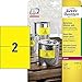 Produktbild AVERY Zweckform L6130-20 Wetterfeste Folienetiketten (210x148 mm auf DIN A4, extrem stark selbstklebend, wasserfest, bedruckbare Outdoor Klebefolie) 40 Aufkleber auf 20 Blatt gelb