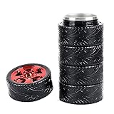 Personalized Tire Styling Coffee mug/Tea cup，Designed for Car Lovers，Stainless Steel Inner Tube，11oz Coffee Thermos for Men (Red+black)