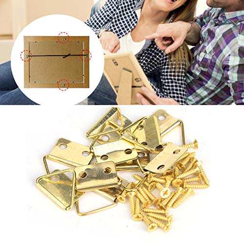 Image of 50 Sets Picture Hangers Kit with Screws, D Ring Picture Hangers Picture Frames Double Holes Clasp Picture Hanging Hardware Picture Hooks Picture Hang Solutions for Clock, Paintings (D)