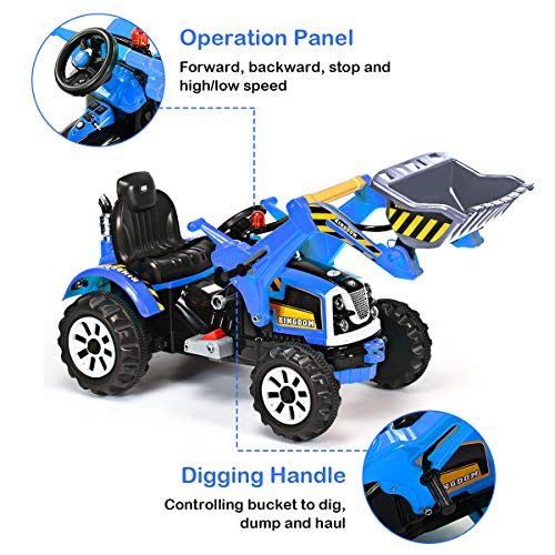 image for Costzon 12V Battery Powered Kids Ride On Excavator, Electric Truck wit