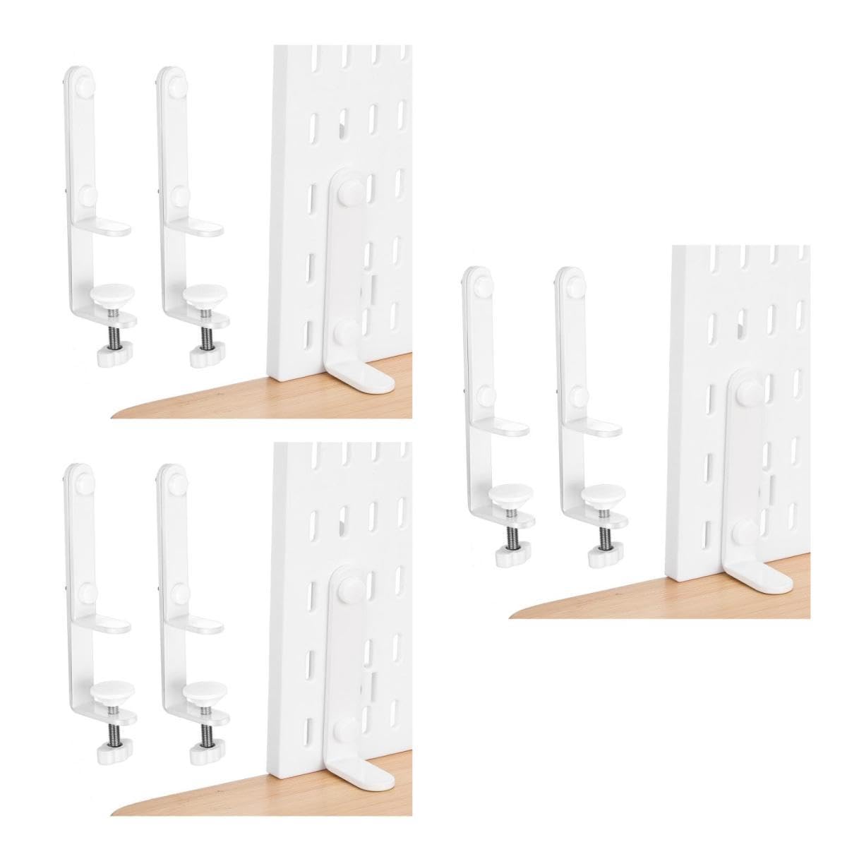 6 Stück Lochplatten Tischstütze aus Metall, Weiß