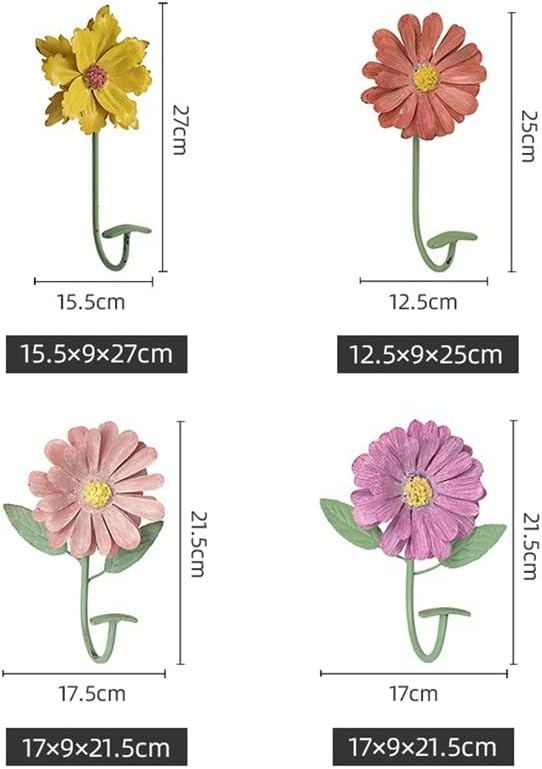 Clothes Hook Metal Wall Hanging Wall Creative Cute Bedroom Idyllic Retro Hat Flower(White-Dinosaur Doodle4)