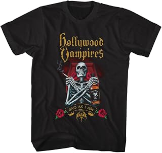 Hollywood Vampires Bad As I Am Adult Short Sleeve T Shirt American Rock Band Supergroup Music Graphic Tee