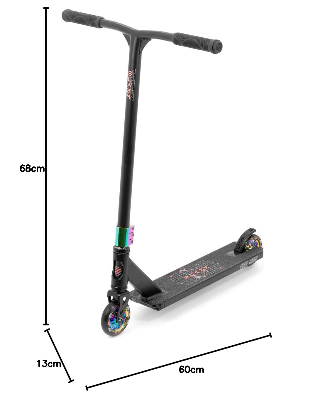 Slamm Classique | Roues complètes en aluminium 110 | Plateau en alliage de 11,4 cm avec connecteur de manche extrudé et découpe | Trottinette de trottinettes pour débutants et intermédiaires Design