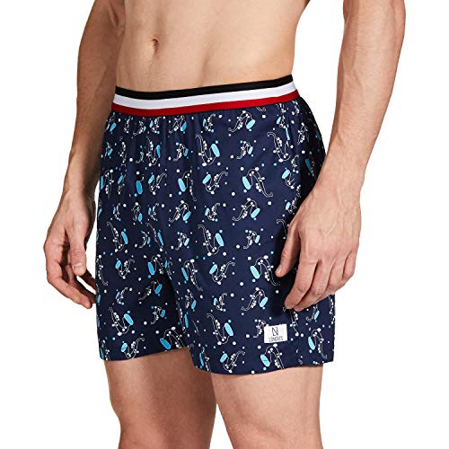 Image of Longies Men's Regular Outer Elastic Boxers (LGOBOXP2004 Navy Blue,Blue2004 XL)