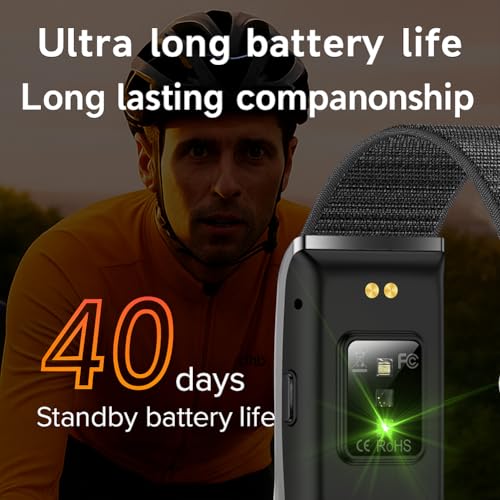 Elprico Screenless Fitness Tracker Band, wasserdichte Aktivität und Schlafmonitor mit 45 -tägiger Batterie, Smart Armband Health Band für Männer und Frauen (Black)