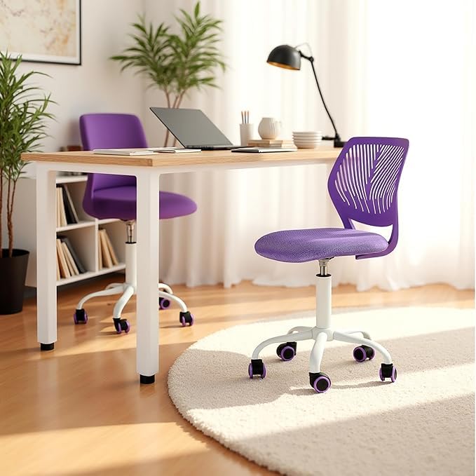 Chaise pivotante FurnitureR avec dossier pour soulager le dos et roulettes silencieuses