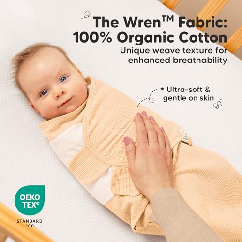 Image of 3-Pack Organic Swaddles for Newborns, Baby Swaddles 0-3 Months (Salmon) | Newborn Swaddle Sleep Sacks, Soft Cotton, Infant, Baby Swaddle Wraps, Girls, Boys, Large Hook & Loop Closure