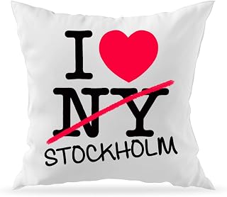 Moonai I Love Stockholm Decorative Throw Pillow Cover & Filler 40x40