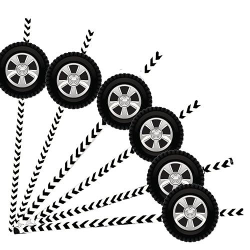 25 pitillos decorativos de papel con tema coche de carrera miniatura 1