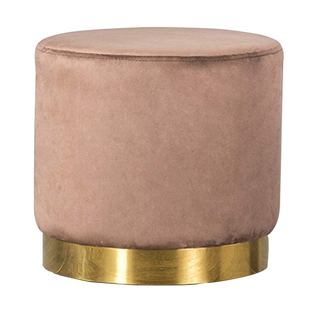 Pouf et repose-pieds en velours marron 40x38cm SBTXHJWCGLD