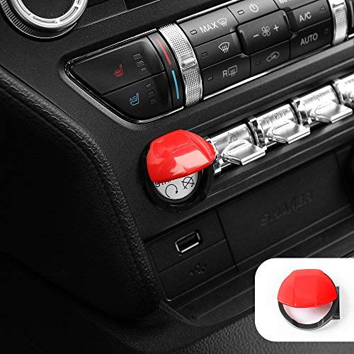 Voodonala Red Engine Start/Stop Button Center Console Dashboard Switch Cover Trim for Ford Mustang 2015 2016 2017