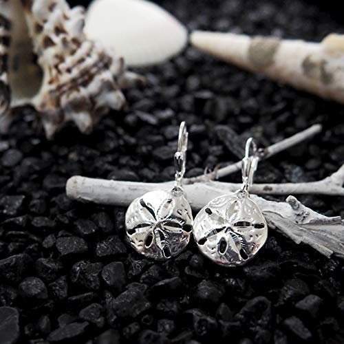 925 Sterling Silver Sand Dollar Beach Earrings, Sterling Silver Dangle Earrings for Women, Reliable Leverback Closure - Image 4