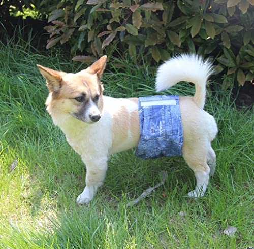 Joydaog 3 Pack Jean Belly Bands For Male Dog Diapers Reusable Belly Wrap M #TOP6
