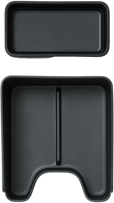 Rivian R1 Center Console Organizer: Custom 2-Tier Tray with Noise Reduction, Cable Access & Water-Resistant Design