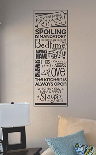 JS Artworks Adhesivo decorativo para pared de Nanas and Papas House Rules