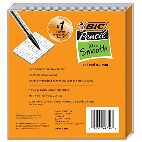 Image of BIC Xtra-Smooth Mechanical Pencil, Medium Point (0.7 mm), 40-Count (Pack of 2)