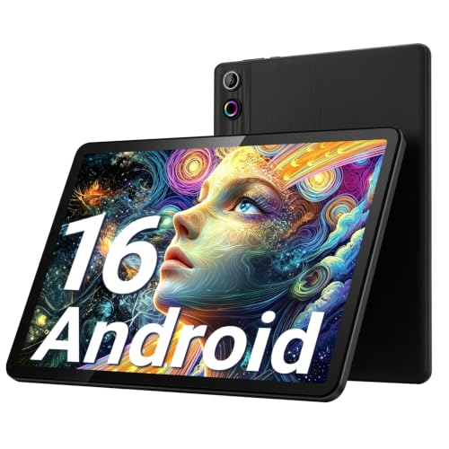 Image of Gleeso Tablet, 2026 10 Inch Android 16 Tablet, 24GB+64GB+1TB TF, 6000mAh Battery, Fast Charging, HD Display, Widevine L1, Dual Camera, Face ID, Split Screen, Light, Portable