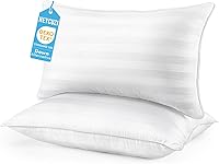 HEYCUZI Queen Size Bed Pillows Set of 2 - Fluffy Down Alternative Breathable Hotel Pillows for Side Back Stomach Sleepers