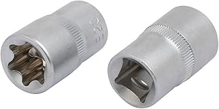 Aexit E20 1/2-inch Hand Operated Tools Square Drive Chrome Vanadium Steel Torx Impact Socket 2pcs Model:37as228qo560