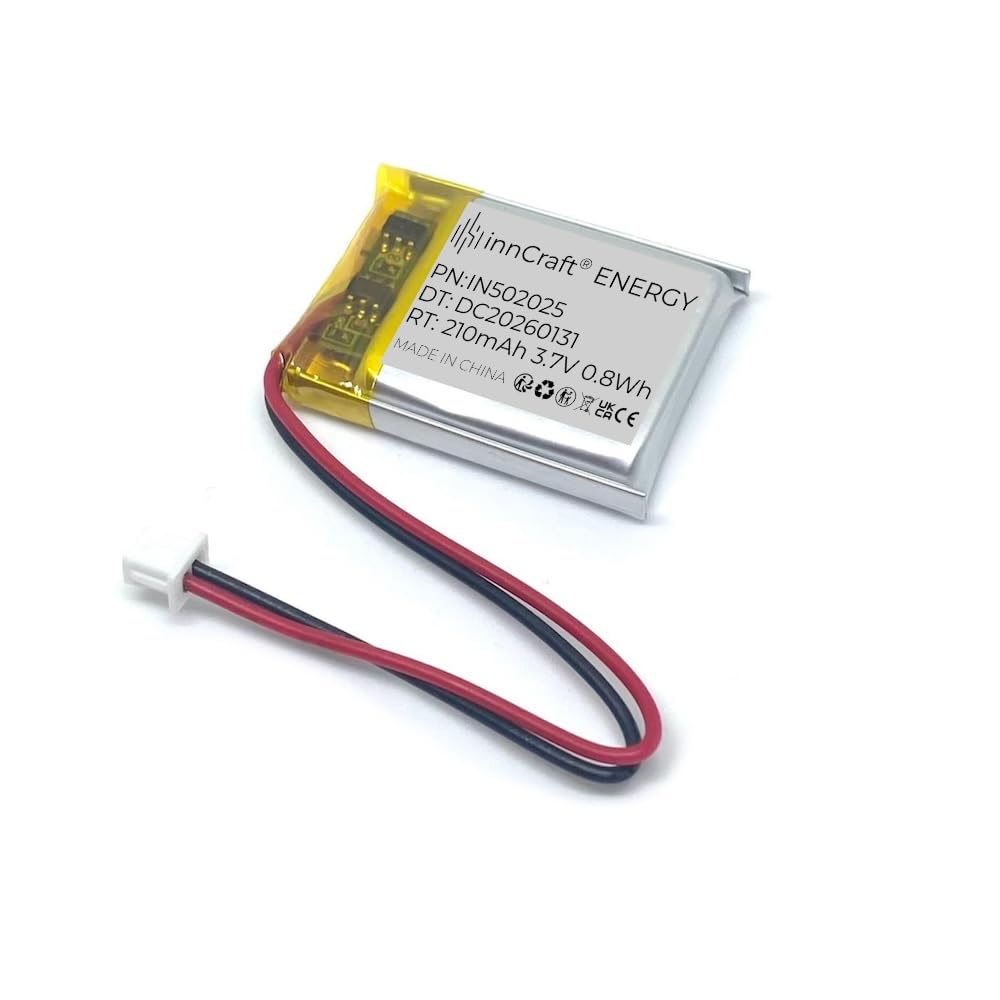 Akumulator Litowo Polimerowy innCraft Energy 210mAh 3.7V, 26x20x5 Model 502025 2P Molex 51021-020 1.25mm konektor