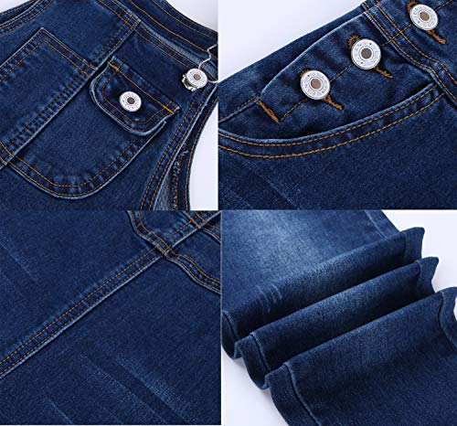 Sitmptol Girls Big Kids Suspender Strap Jeans Cotton Denim Bib Overalls Dark Blue 120
