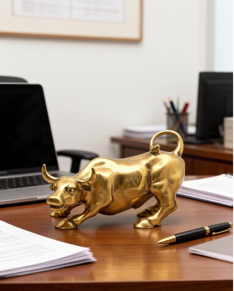 Figura De Toro De Bronce Pequeña Decoración Hogar miniatura 6