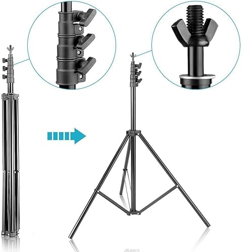 Miniatura 5 de Sistema de soporte de fondo de fotografía ajustable de 10 pies x 8.5 pies, para estudio de fotografía y video, kit de soporte de fondo de muselina