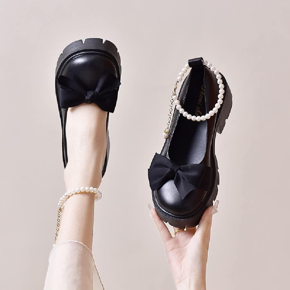 Women's Platform Mary Janes Heart Cat Buckle Rivets Ankle Lolita Gothic Princess Platform Pumps Patent Leather Thorn Vintage Traditional Embroidery Upper Dress Shoes - Image 2