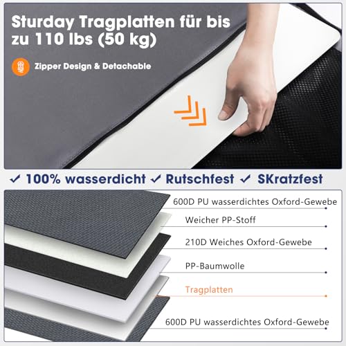 MIXJOY Hunde Autositz Extra Stabiler, Hundesitz Auto Wasserdichter Rutschfester Haustierautositz für Mittlere und Großer Hunde, Verstärkter Hundeautositz mit 4 Befestigungsgurten für den Rückbank