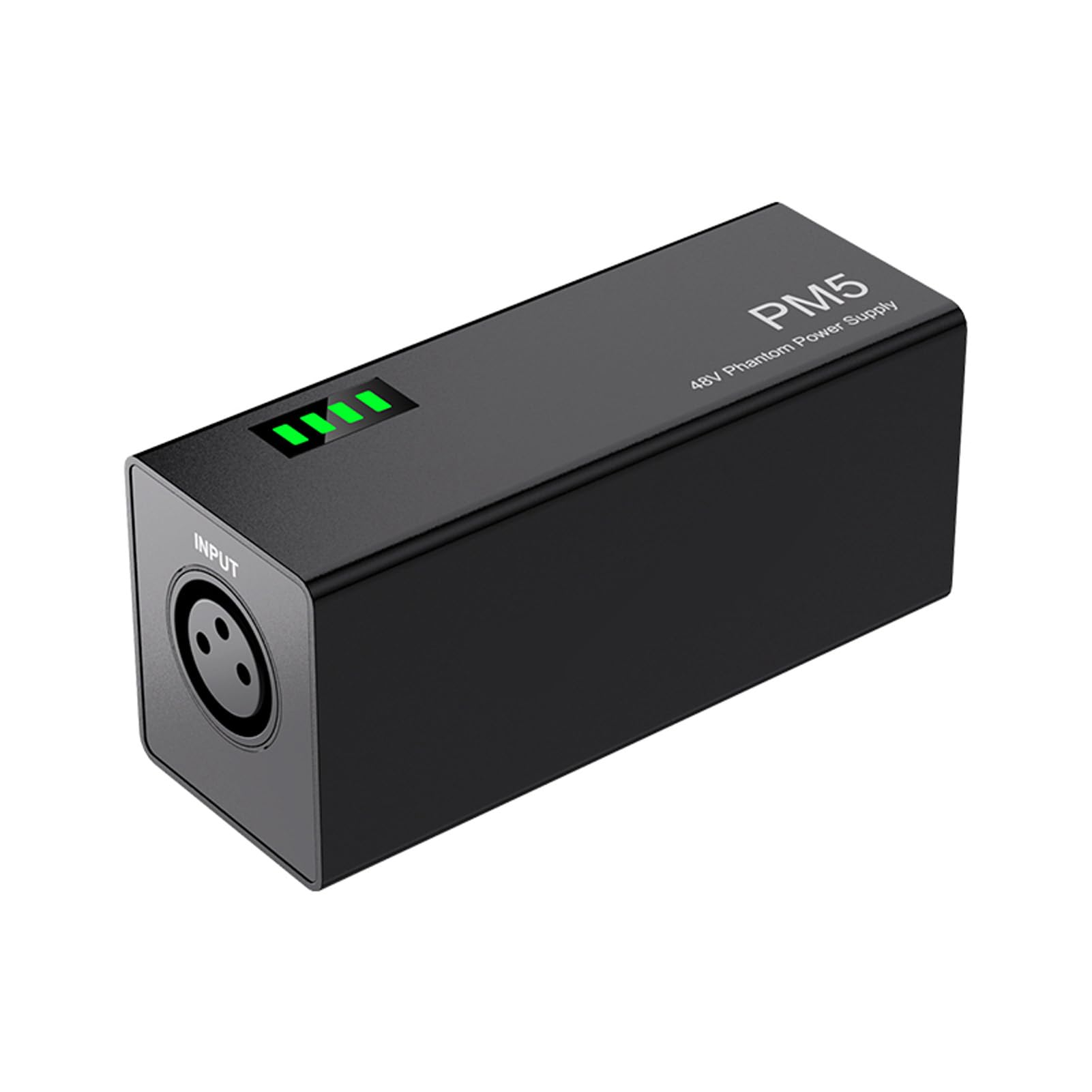 Denash Alimentation Fantôme 48 V, Alimentée par Batterie Portable avec Batterie Rechargeable Intégrée de 1 500 MAh et Sortie D'entrée XLR, pour Microphones à Condensateur,