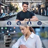 Smart Watch for Men Women(Answer/Make Calls), 1.95" HD Touch Screen Fitness Watch with Sleep Heart Rate Monitor, 110+ Sports Modes, IP68 Waterproof Activity Trackers Compatible with Android iOS, Black - Image 3