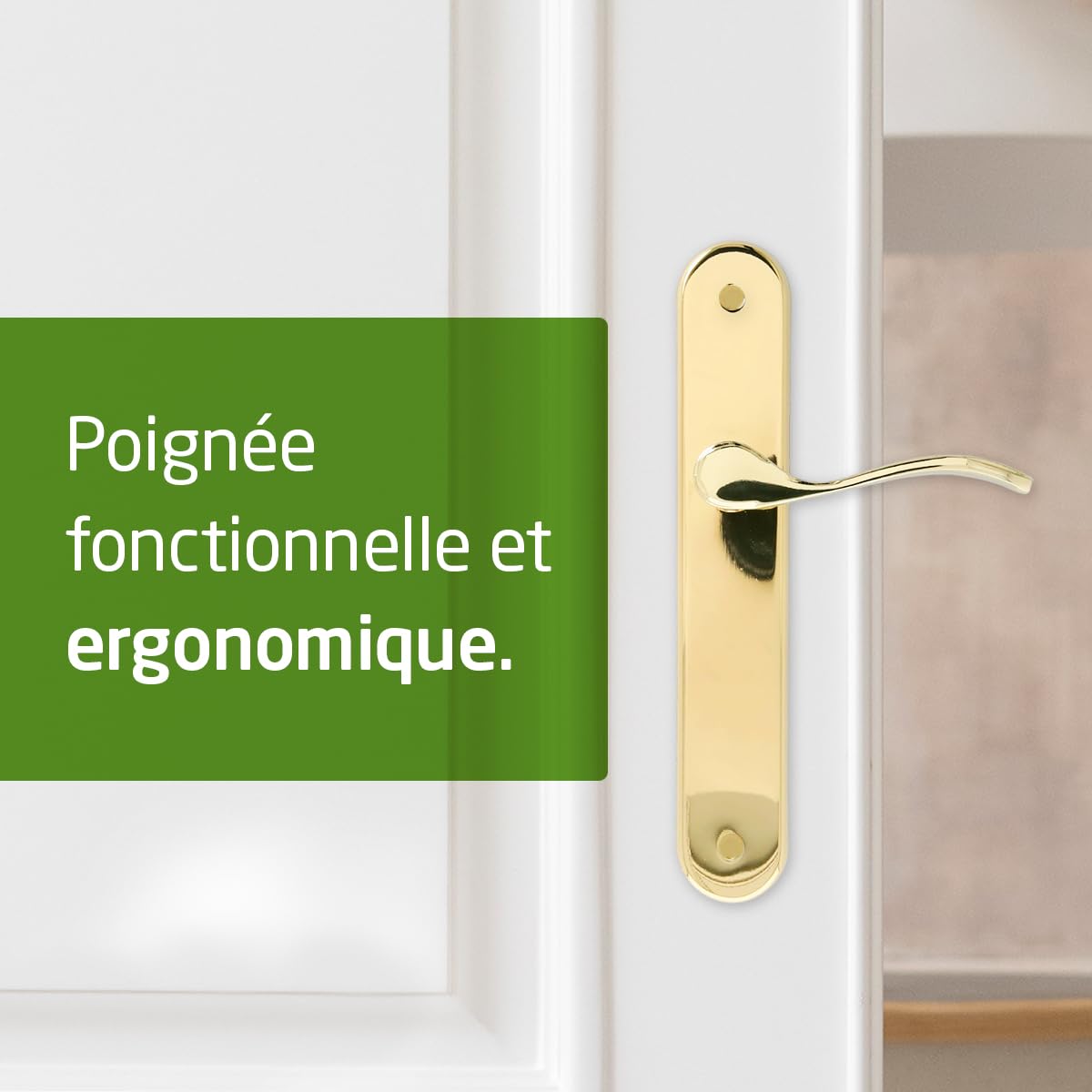 Amig - Lot de 2 poignées de porte - Poignées décoratives pour portes intérieures - Installation facile et utilisation confortable - Rosace Ø 65 mm - Zamak - Finition chromée mate