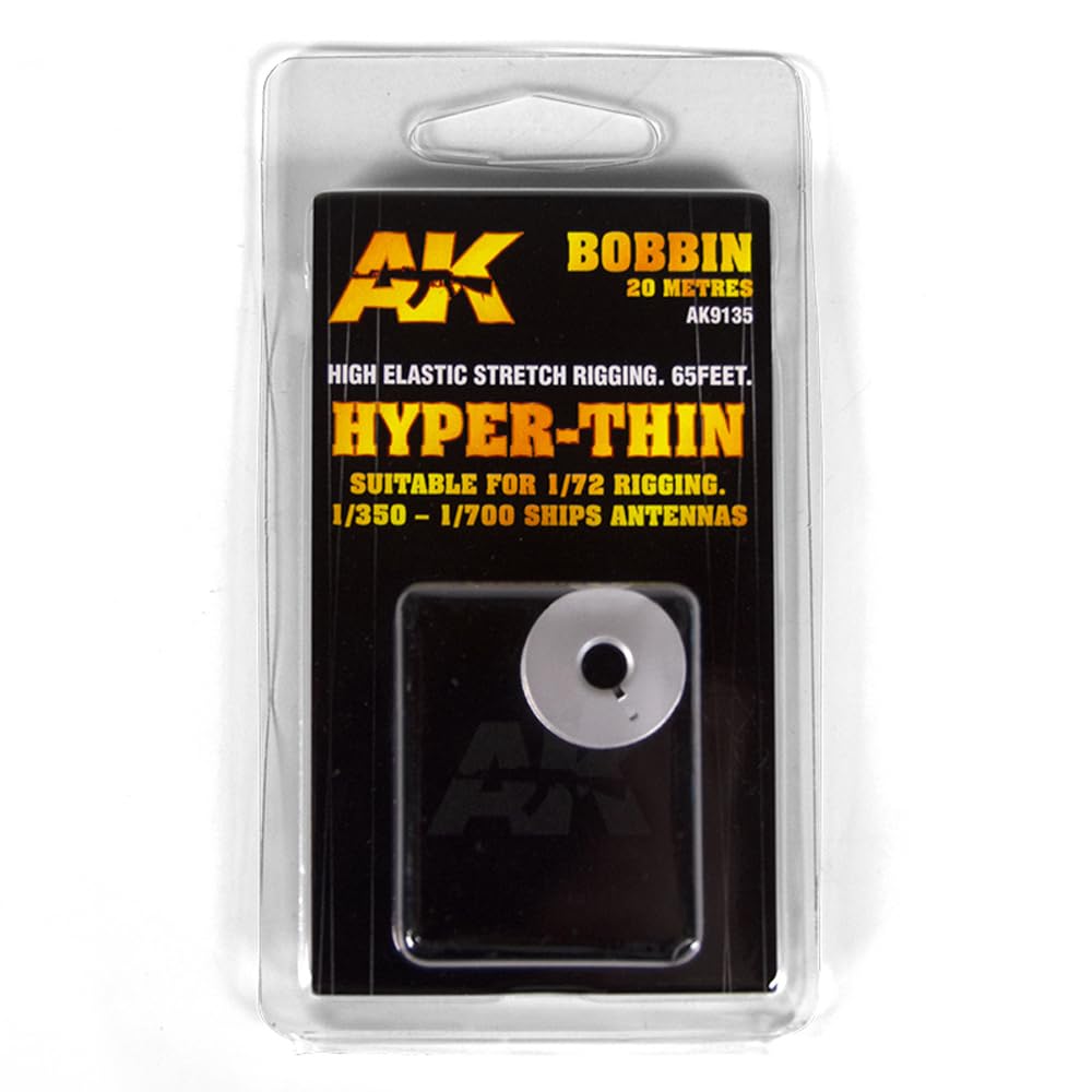 AK Interactive 9135 Elastic Rigging Hyper-Thin 65ft 1:350 Ships/1:72 Rigging, White