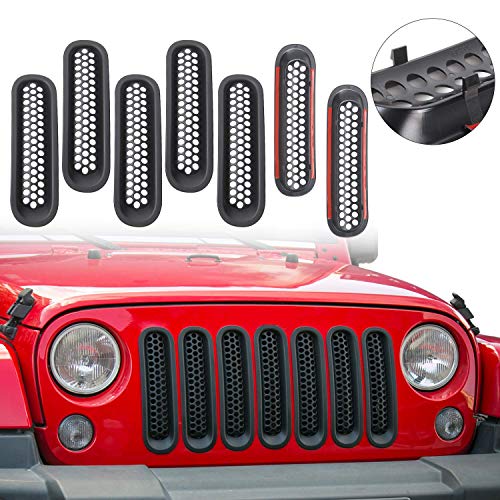 Clip-in Front Grille Mesh Inserts for Jeep Wrangler JK & Unlimited 2007-2015