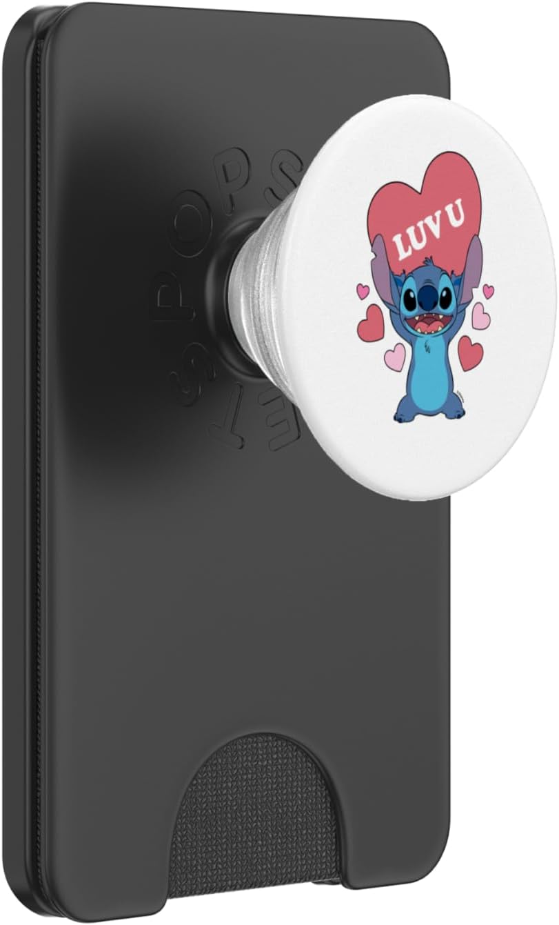 Lilo and Stitch - Stitch Luv U Heart PopSockets PopWallet for MagSafe