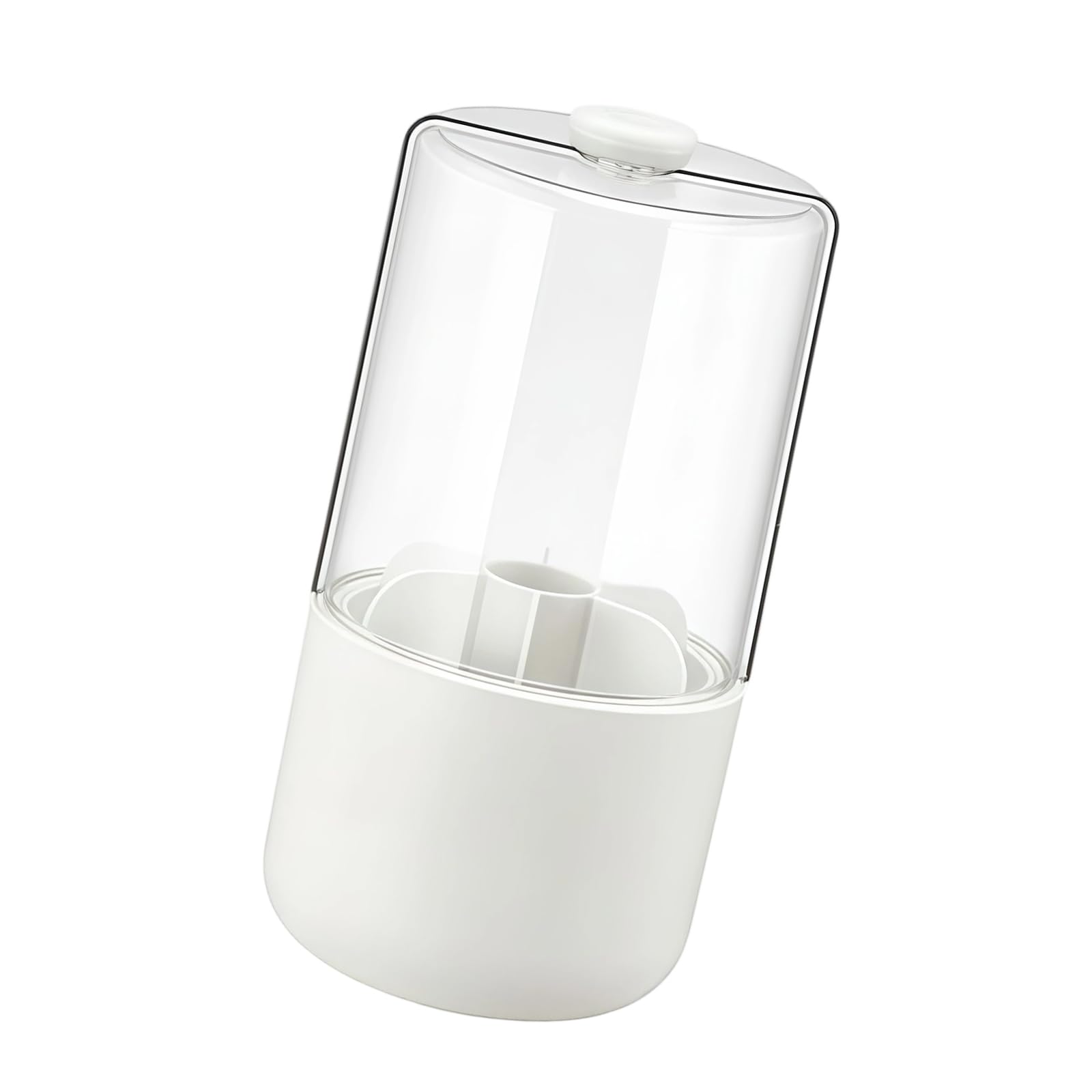 Jazuaiao Makeup Brush Holder with Dustproof Cover Clear 360 Rotating Cosmetic Tool Box Bathroom Toothbrushes Organiser Dustproof Toothbrush Organiser