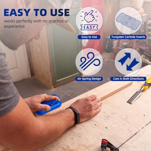 Image of GSCIT Club Edge Banding Trimmer, With Tungsten Carbide Blades, Hand Planer Edge Bander for Burrs,Edge Corner Planer,Wood Chamfering Fillet Scraper,Edge Banding Cutter for PVC ABS Melamine (Blue)
