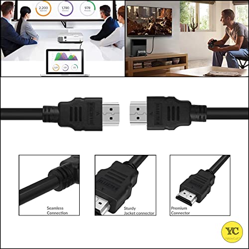 Image of YellowCult HDMI Cable 1.4V-1080p Video [1.5 Metres /5 feet] with Built-in Audio and Video-Support for PS4, XBOX 360, DVD Players, Computer, and all other HDMI-compatible devices [Pack of 1]
