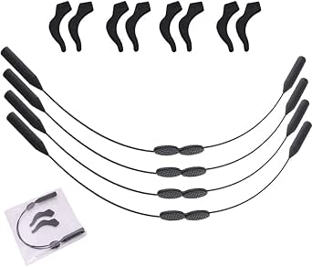Cadenas Para Gafas Acrílicas - Pack De 4 Con Ganchos De Silicona, Longitud 70cm