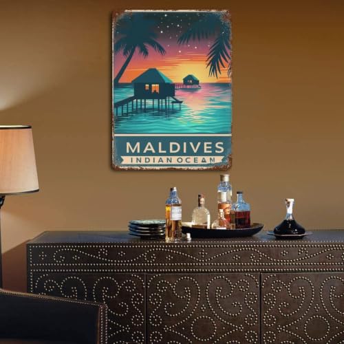Décoration murale rétro fer Maldives pour transformer un mur vide