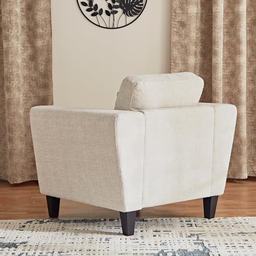 Image of Cathy Sofa 1 Seater Sofa Set (Beige) | Fabric Sofas One Seater Sofa for Home Living Room Bedroom Office | 1 Year Warranty