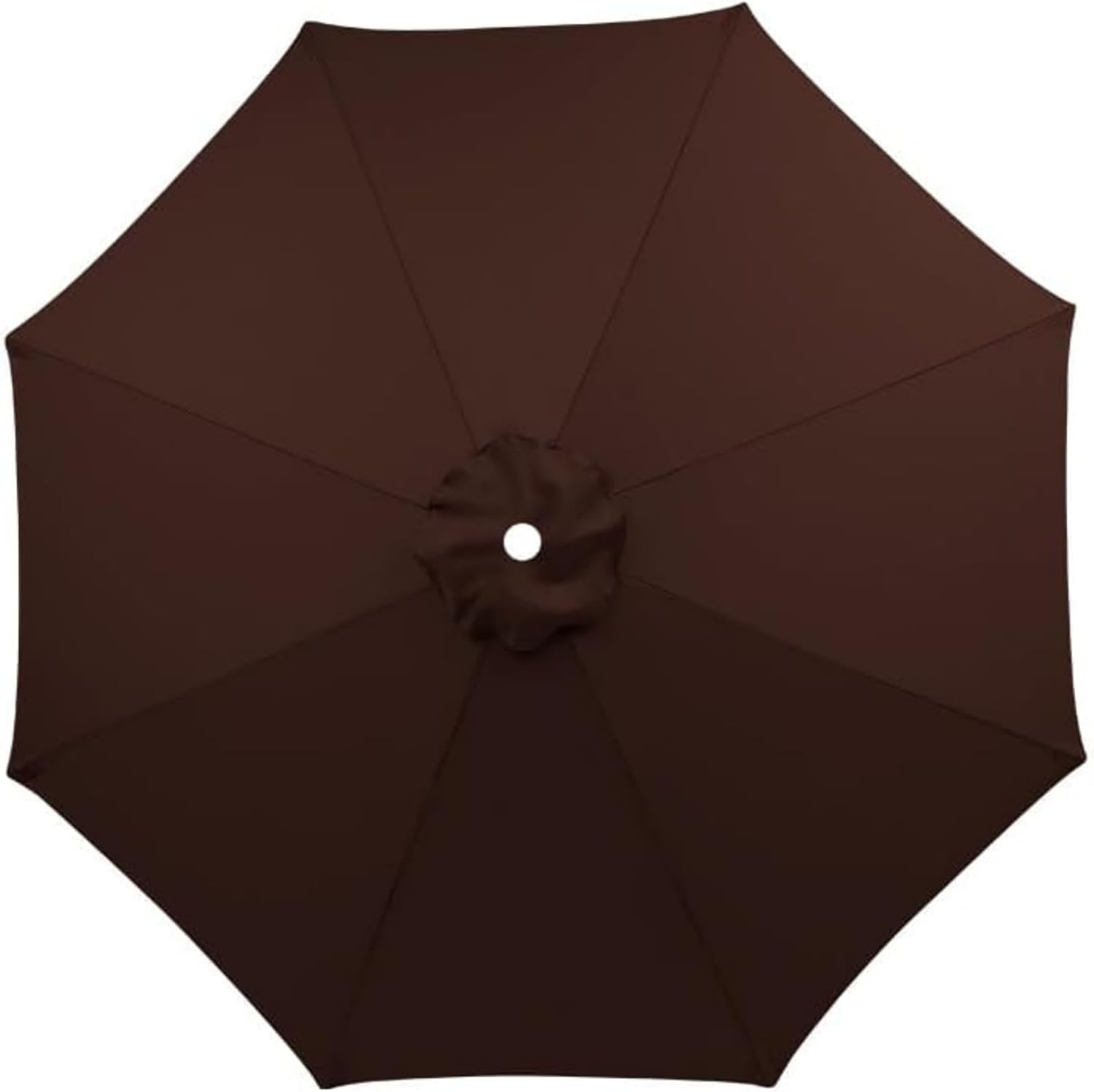 9FT Patio Umbrella Replacement Canopy, Market Umbrella Canopy Cover with 8 Ribs,Yard Umbrella Replacement Top Cover (Canopy Only) (Brown)
