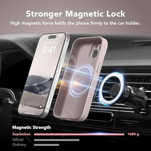 Image of Magnetic for iPhone 13 Case, Compatible with MagSafe, [Full Camera Protection][Screen Protector] Silicone Shockproof Protective Phone Case for iPhone 13 6.1 inch, Hazel