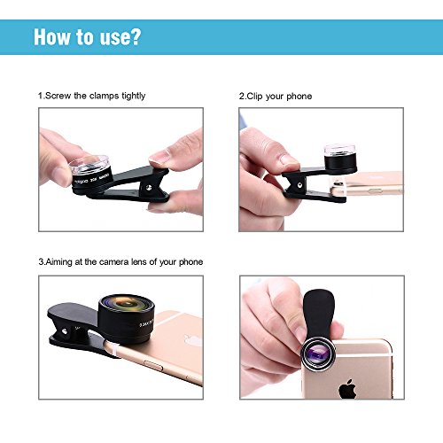 LederTEK Clip-On Kit per le Lenti Fisheye di 180 °...